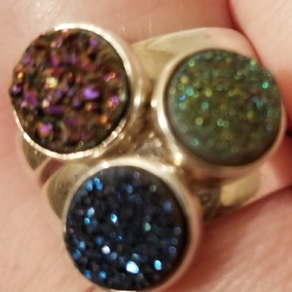 Druzy Quartz & Sterling Silver ring - Picture 7 of 11